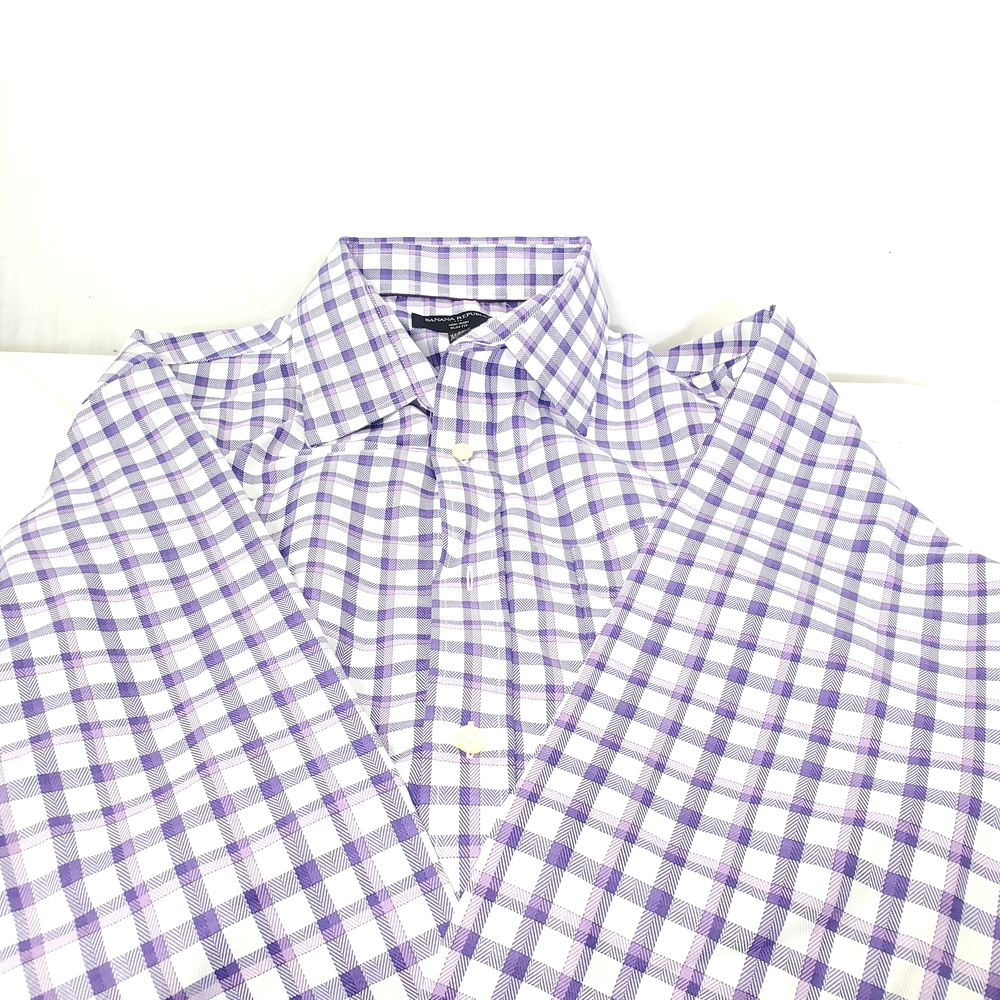 Banana Republic Lavender Checkered Men's Shirt